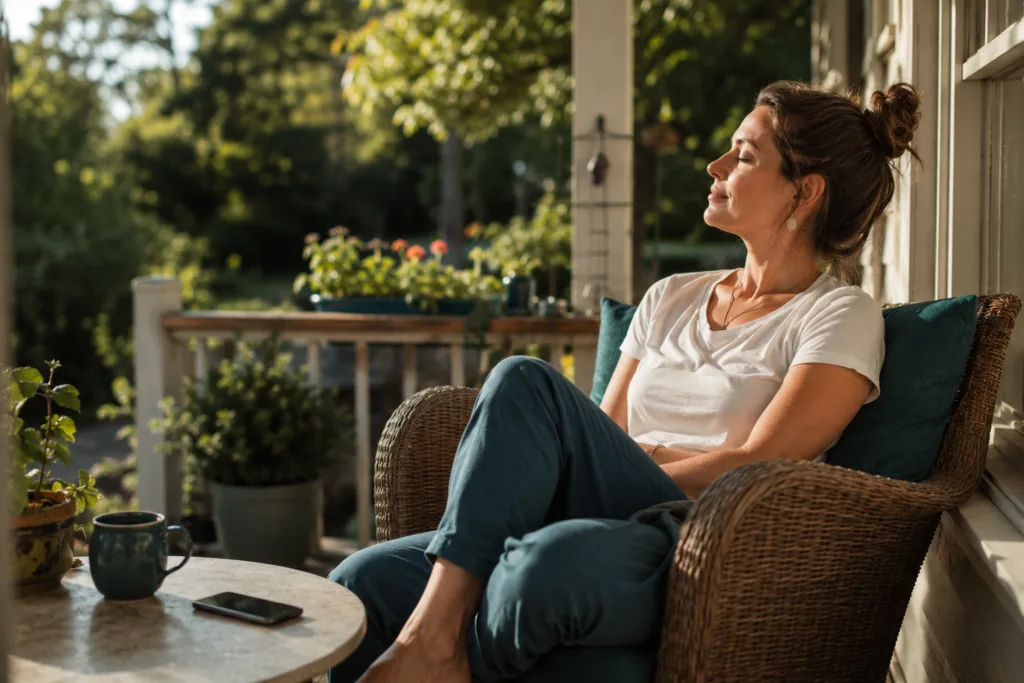 Teacher resting during summer break while balancing side income and burnout